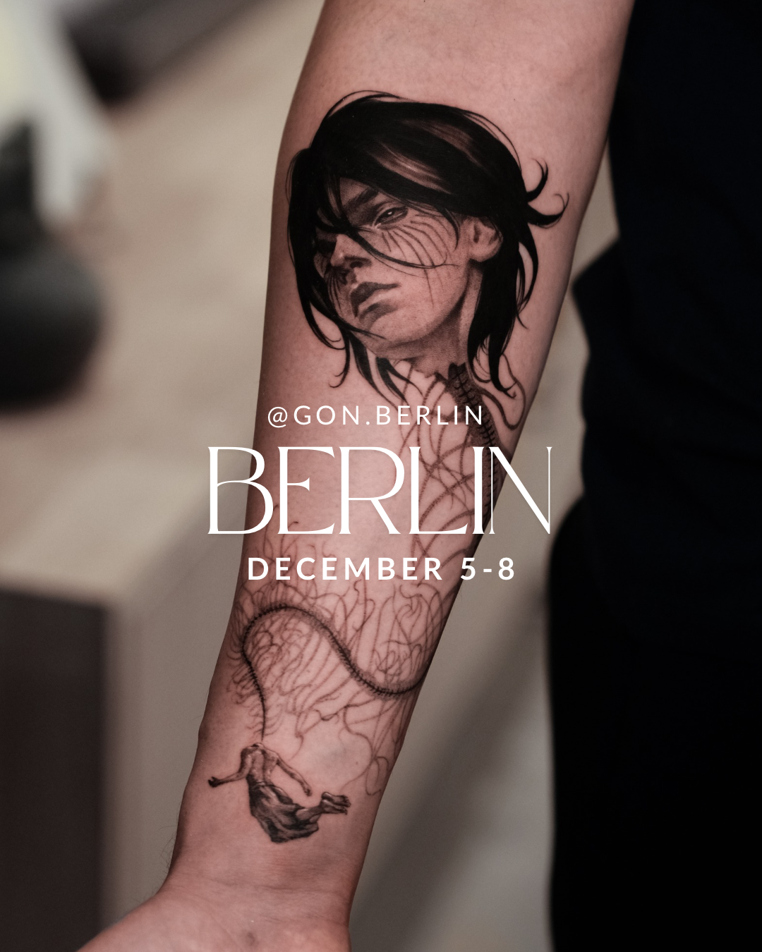 Tour de tatuajes en Berlin — Gon.Berlin · Fechas 5–8 Dic